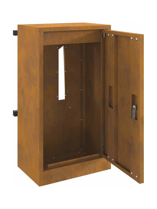 vidaXL Außenbereich Briefkasten Inox in Braun Farbe 30x23x55cm