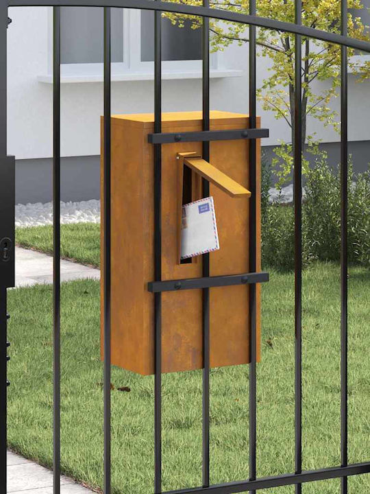 vidaXL Außenbereich Briefkasten Inox in Braun Farbe 30x23x55cm