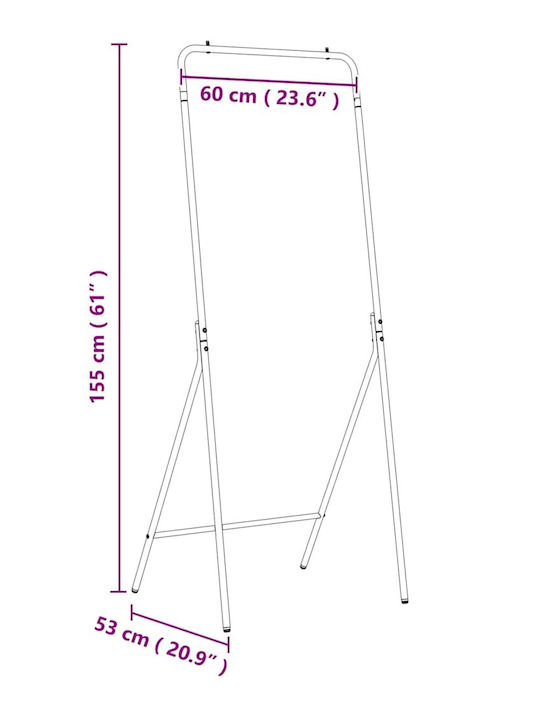 vidaXL vidaXL Kleiderständer aus Metall Schwarz 60x53x155cm