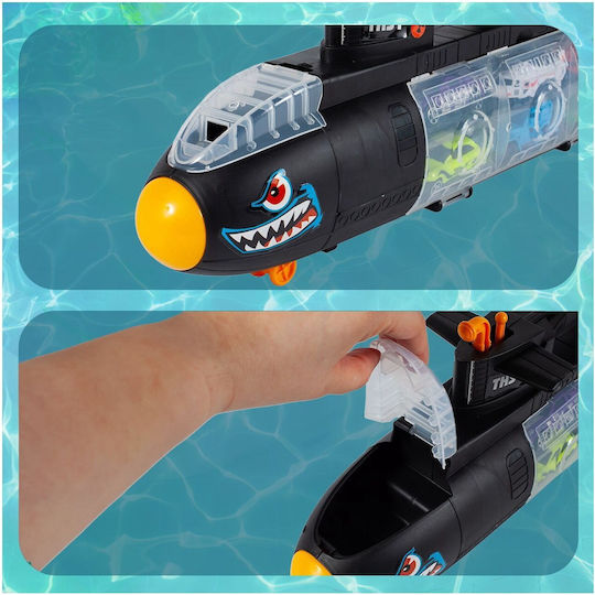 Isp Parcare pentru Copii Likesmart Shark Submarine Mașinuță Cu Mânere de Transport Propulsor Rotativ 5 Mașini Helicopter Negru