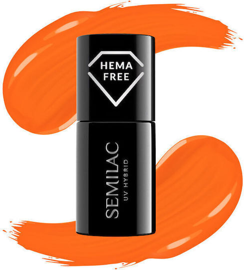 Semilac Classic Ημιμόνιμο Βερνίκι Νυχιών 433 Supporting Orange 7ml