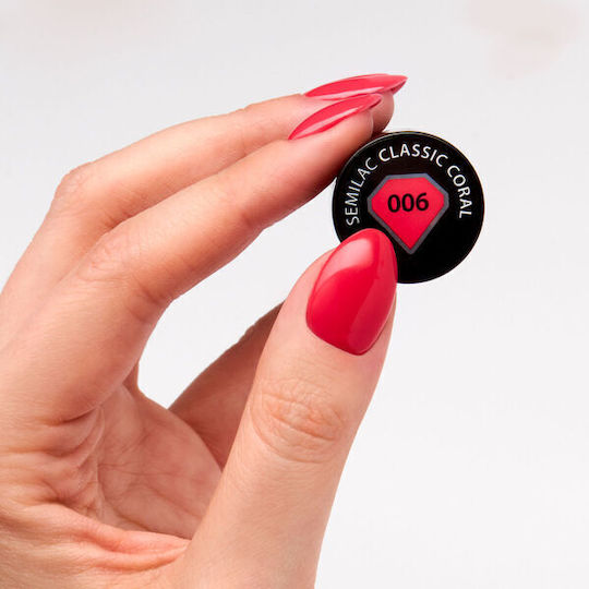 Semilac Classic Semi-Permanent Nail Polish Coral 006 7ml 1pcs