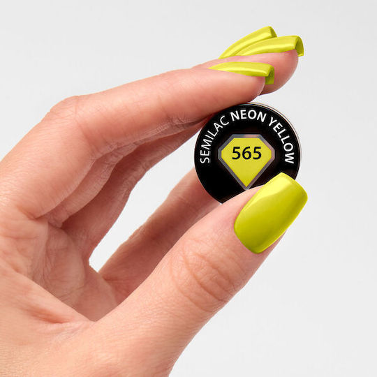 Semilac Classic Semi-Permanent Nail Polish 565 Neon Yellow 7ml 1pcs