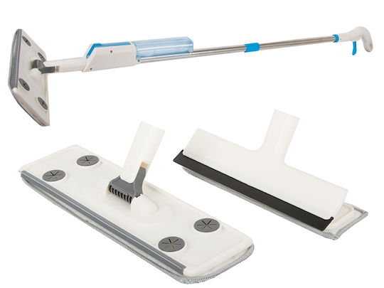 Spray Mop 2 in 1 – Floors Windows 3 Microfiber Cloths Window Cleaning Accessory 124cm White 10p