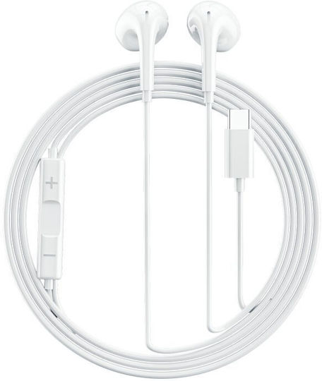 QCY In-ear Handsfree Ακουστικά με Βύσμα USB-C Λευκό
