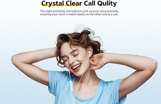 QCY In-ear Handsfree Ακουστικά με Βύσμα USB-C Λευκό