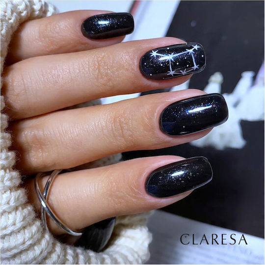 Claresa Ημιμόνιμο Βερνίκι Νυχιών Μαύρο με Glitter 5ml