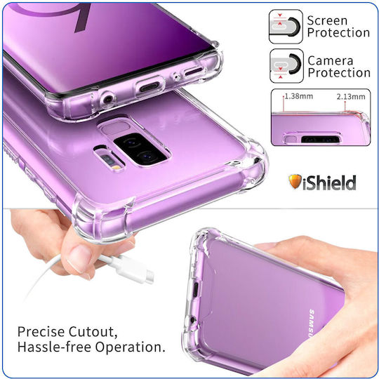 Husă Ishield Samsung Galaxy S9 Plus Protecție Șocantă Ultra Clară Margini din Silicon Acrilic Dur Back Anti-șoc Colțuri Transparent