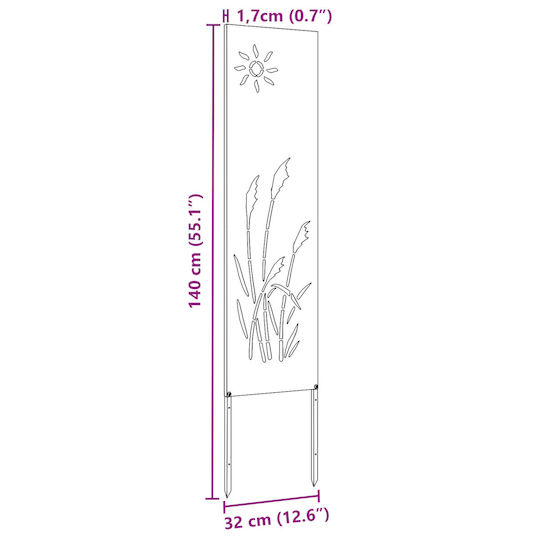 vidaXL Steel 140x32cm