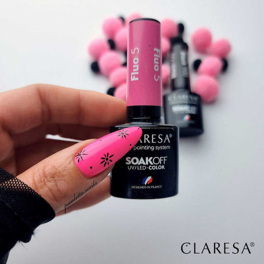 Claresa Fluo Ημιμόνιμο Βερνίκι Νυχιών Fluo 5 5ml