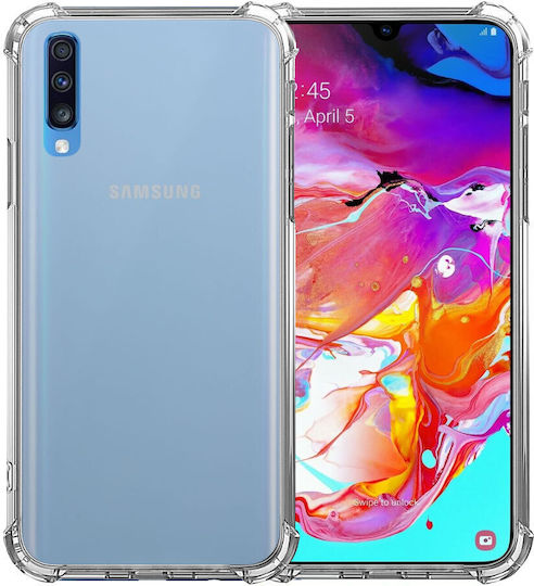Samsung A70 Shockproof Case Transparent Silicone Anti-drop Corners Plastic Back Cover Ishield Clear