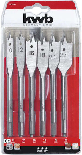 KWB Set of 6 Feather Drills HSS for Wood και Metal