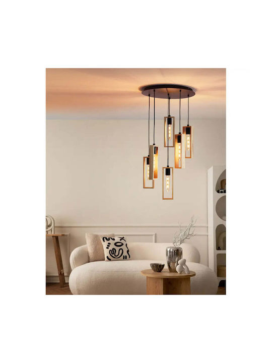 Eglo 44054 Lustră Suspendată Littleton 6xe27 60w 230v Certificat FSC