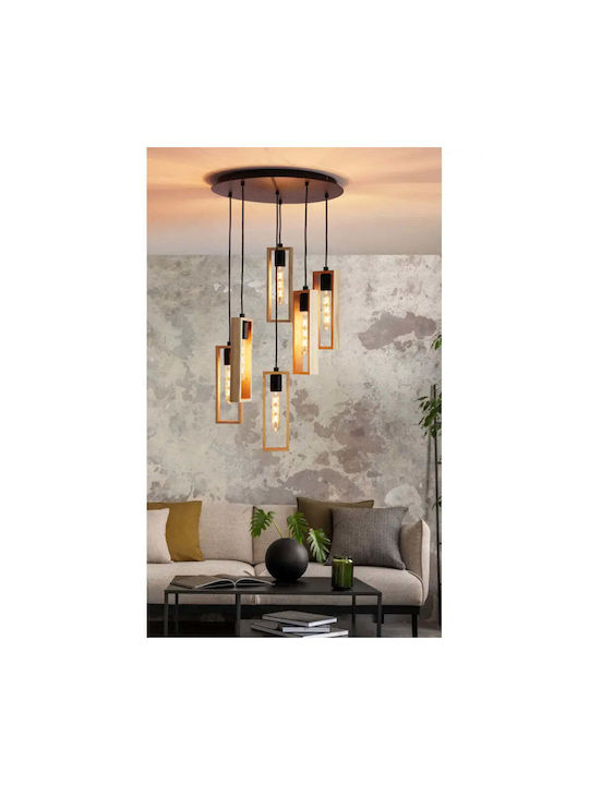 Eglo 44054 Lustră Suspendată Littleton 6xe27 60w 230v Certificat FSC