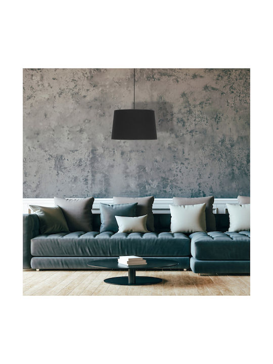 TK Lighting Maja Pendant Light Black Bell with Socket E27 120x45cm