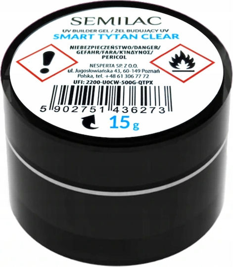 Semilac UV Gel Smart Tytan Constructor Gel Gel pentru Unghii Transparent 15ml