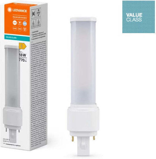 Ledvance LED Bulb 9W for Socket G24d-3 and Shape PL Natural White 1100lm