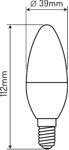 LED line Λάμπα LED 9W 111mm για Ντουί E14 και Σχήμα C37 Θερμό Λευκό 1170lm Dimmable