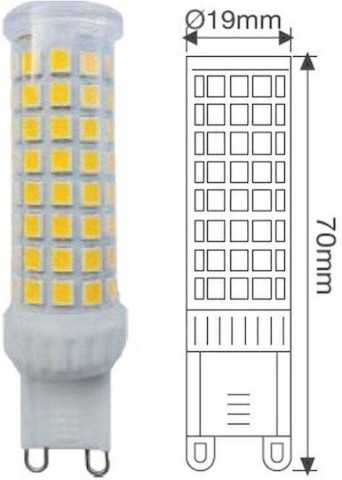 Vito Λάμπα LED 8W για Ντουί G9 Θερμό Λευκό 920lm