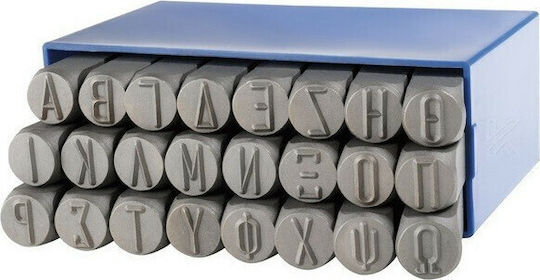 Donges Embossed Letters Greek Alphabet 5mm 30-538005-0 Stamped Letters Hand Tool Set 24pcs