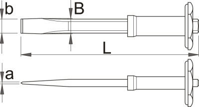Unior Needle Chisel with Protective Handle 660/6HS 26x250mm 608484 Hand Tool with Wooden Handle