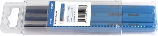 Unior Unior Set of Cylindrical Pin Punches 647B 3 Pieces Hand Tools with Wooden Handle