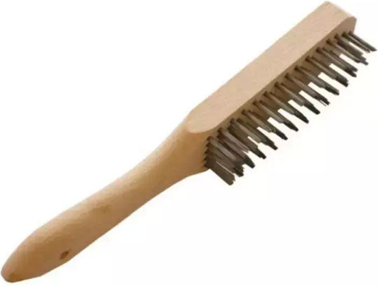 Sparta Wire Brush With Wooden Handle 6 Rows 748265 Brush With Wooden Handle