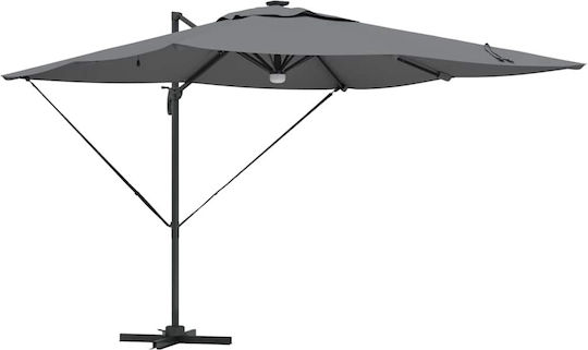 Umbrelă Suspendată Din Aluminiu Gri 6x6xÎnălțime2.7m