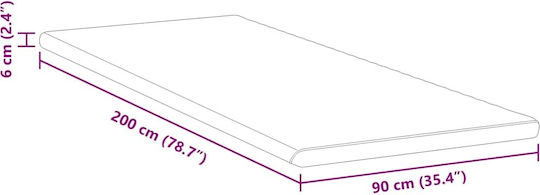 vidaXL Ανώστρωμα Μονό Polyester 90x200x6εκ.