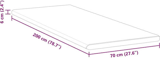 vidaXL Matratzenauflage Einzel Polyester 70x200x6cm