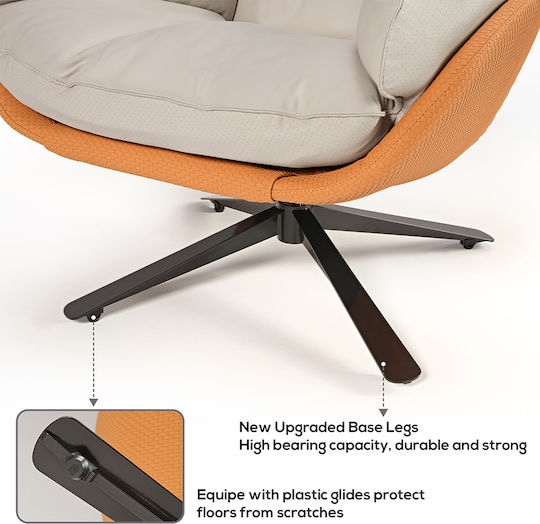 Rotativ din Piele Ecologică Portocalie 77x36.5x65.5cm
