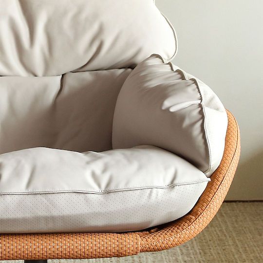 Rotativ din Piele Ecologică Portocalie 77x36.5x65.5cm