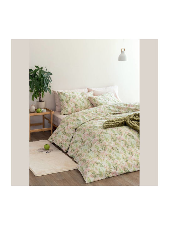 Palamaiki Duvet Cover Set Cotton Single with Pillowcase 170x250 Fashion Life Fl6260 Green