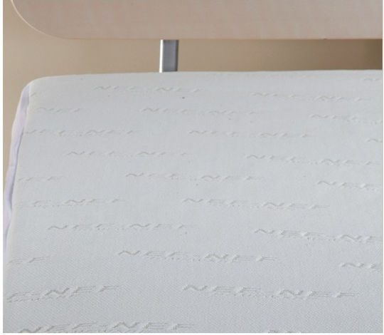 Nef-Nef Homeware Protective Cover Single Waterproof with Skirt Jacquard White 100x200+30cm
