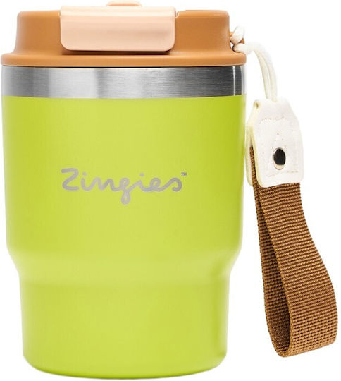 Zingies Ποτήρι Θερμός Ανοξείδωτο / Πλαστικό BPA Free 350ml Green με Επιστόμιο