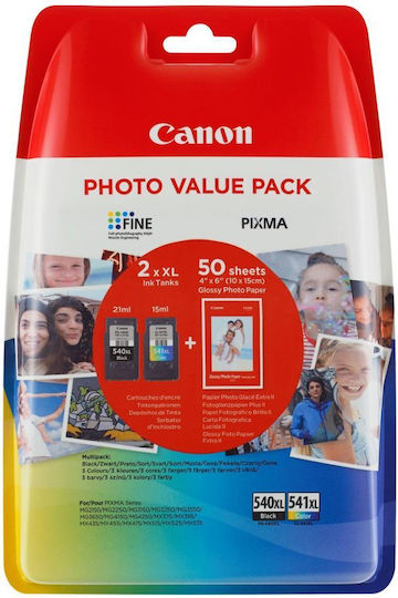 Canon PG-540XL/CL-541XL Γνήσιο Photo Value Pack με 2 Μελάνια Εκτυπωτή InkJet Πολλαπλό (Color) / Μαύρο (5222B013)