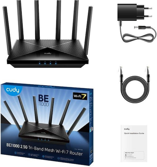 Cudy WR11000 v1 Drahtlos Router mit 4 Anschlüssen Ethernet