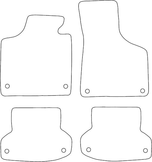 Velour Carpet Car Mats Set Suitable For Audi A3 II 8P 2003-2013 With Red Edging