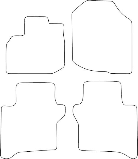 Set Velour Car Mats Matching Honda City V 2008-2013 Blue Raised Sides