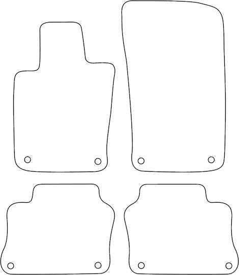 Set Velour Mats Matching Porsche Panamera I 2009-2016 Blue Edging