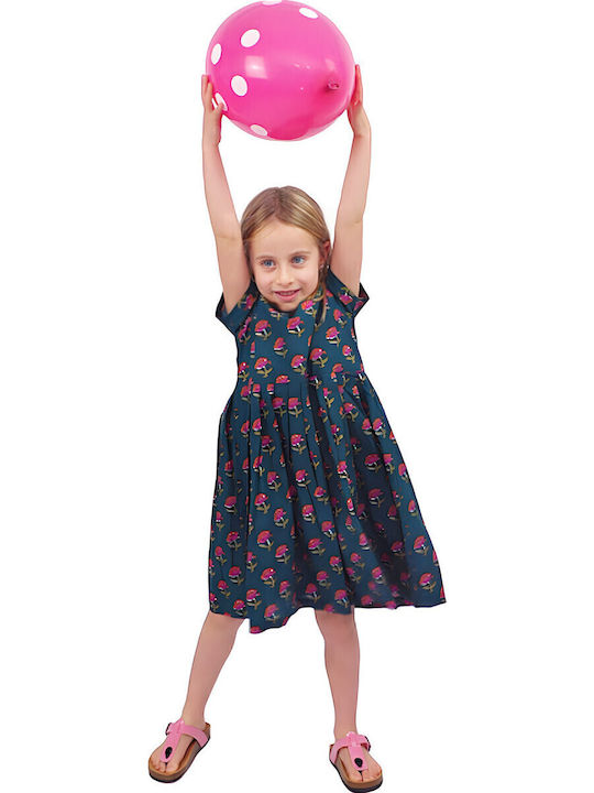 Kinderkleid Kurzärmelig Blumen Green