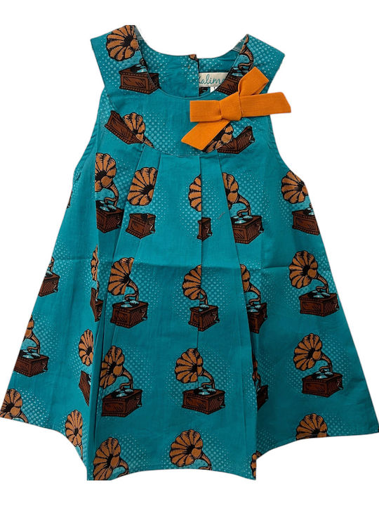 Kinderkleid Ärmellos Turquoise