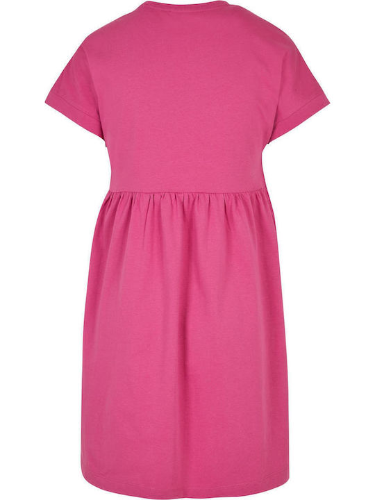 Summer Mini T-Shirt Dress with Ruffles Bright Violet