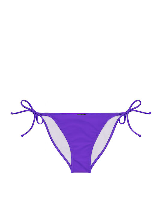 Leia Basic Tie Bikini Slip with Ties Purple