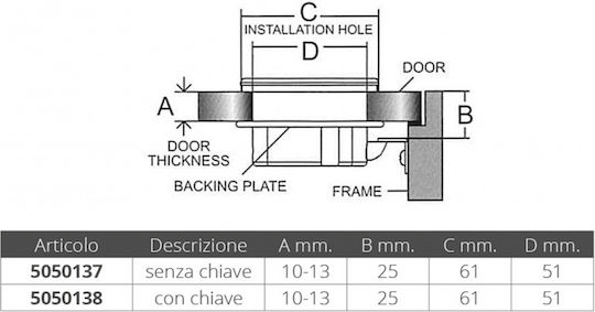 Marine Town Cheie de marină Accesorii pentru puntea bărcii 61mm