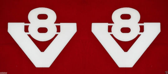 Decorative Small V8 Stainless Steel Badge 195mm160mm1mm 1 Pc