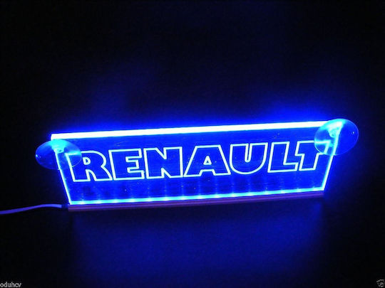 Διακοσμητική Πινακίδα Καμπίνας Μπλε Led 24v Renault 250mm90mm6mm Καλώδιο 15m Βύσμα Πρίζα Αναπτήρα