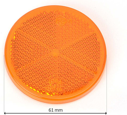 Round Reflector Was Orange Sticker 61 Mm 1 Pc