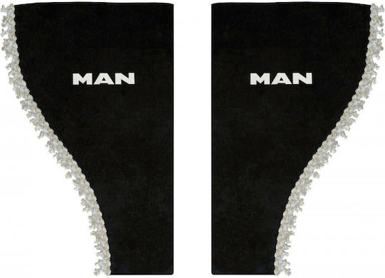 Set Vorhänge 3 Teile Man Schwarz
