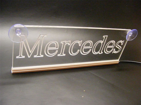 Decorative Cabin Sign Red Led 12v24v Mercedes 250mm90mm6mm Cable 15m Plug Lighter Socket